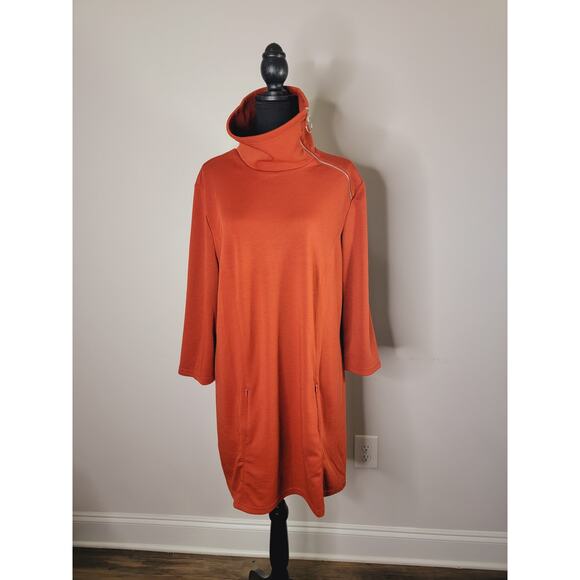 NorthStyle Dresses & Skirts - Northstyle Long Sleeve Cowl Zipper Neck Earthtone Dress sz X-Large